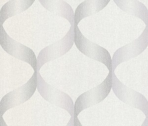 TAPETA ŚCIENNA WSTĄŻKI FALE SZARE 13636-10 P+S