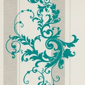 TAPETA NA FLIZELINIE ORNAMENT TURKUSOWY ERISMANN