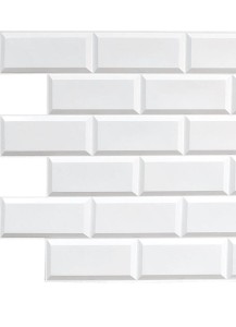 PANEL ŚCIENNY 3D BIAŁE PŁYTKA METRO KAFELKI PCV 24H