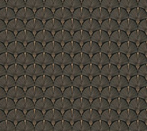 Tapeta WACHLARZE CZARNO - ZŁOTE 10346-15 ERISMANN 